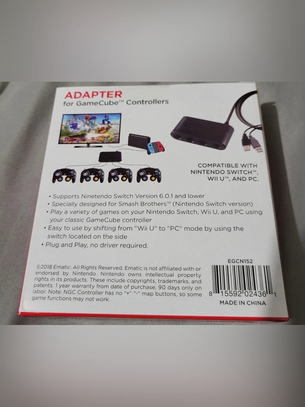 GameCube Controller Adapter - Black - Picture 4 of 4